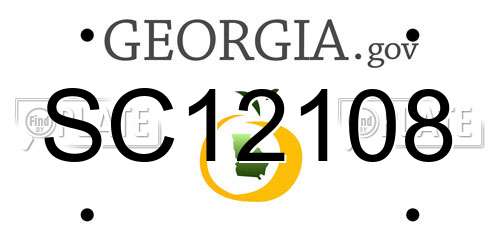 SC12108 Georgia License Plate