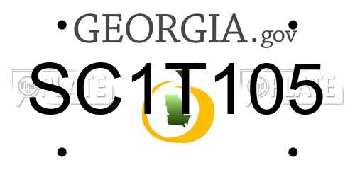 SC1T105 Georgia License Plate