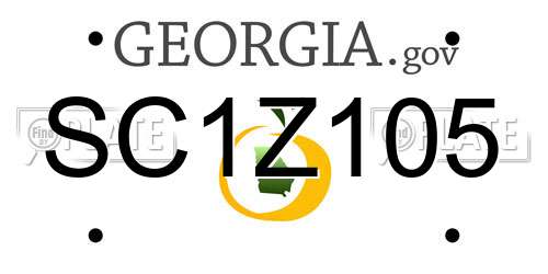 SC1Z105 Georgia License Plate