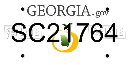 SC21764 Georgia License Plate