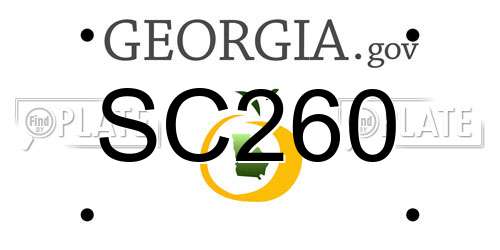 SC260 Georgia License Plate