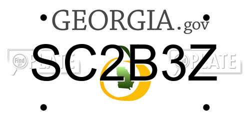 SC2B3Z Georgia License Plate