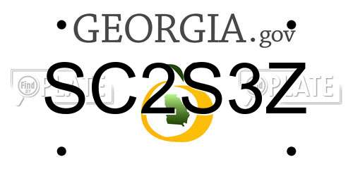 SC2S3Z Georgia License Plate