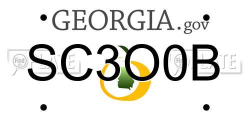 SC3O0B Georgia License Plate