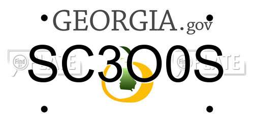 SC3O0S Georgia License Plate