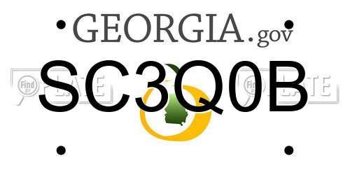 SC3Q0B Georgia License Plate