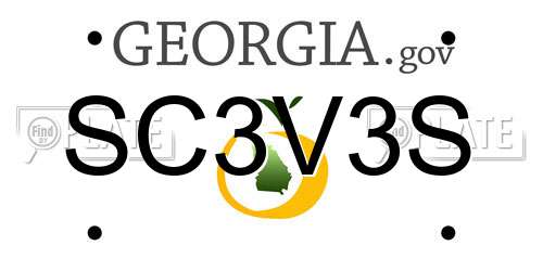 SC3V3S Georgia License Plate