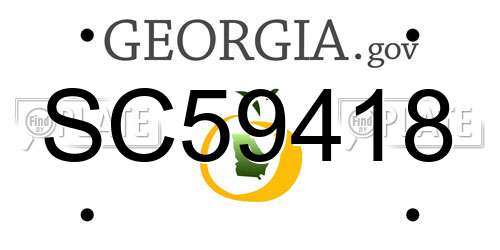 SC59418 Georgia License Plate
