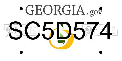 SC5D574 Georgia License Plate