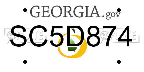 SC5D874 Georgia License Plate