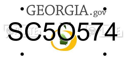 SC5O574 Georgia License Plate