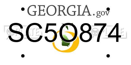 SC5O874 Georgia License Plate