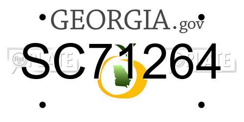 SC71264 Georgia License Plate