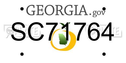 SC71764 Georgia License Plate