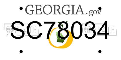 SC78034 Georgia License Plate