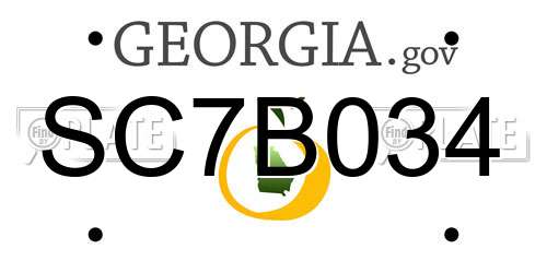 SC7B034 Georgia License Plate