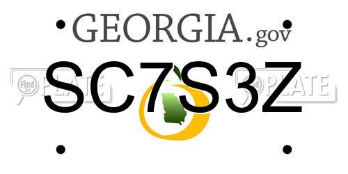 SC7S3Z Georgia License Plate