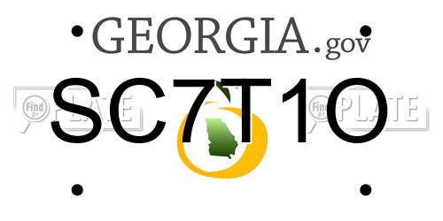 SC7T1O Georgia License Plate