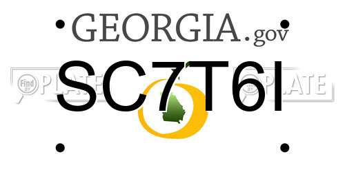 SC7T6I Georgia License Plate