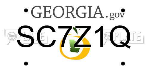 SC7Z1Q Georgia License Plate