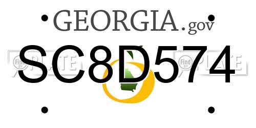 SC8D574 Georgia License Plate