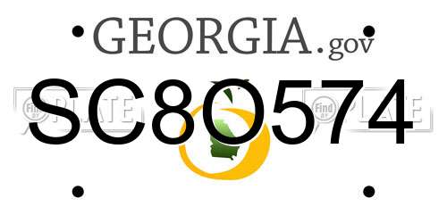 SC8O574 Georgia License Plate