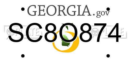 SC8O874 Georgia License Plate