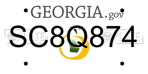 SC8Q874 Georgia License Plate