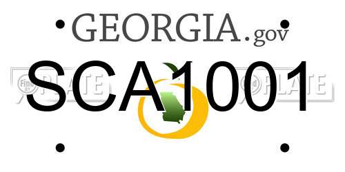 SCA1001 Georgia License Plate