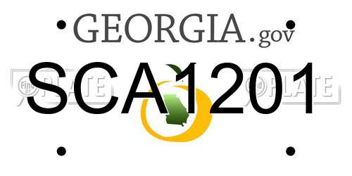 SCA1201 Georgia License Plate