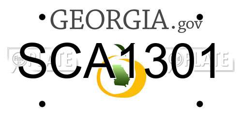 SCA1301 Georgia License Plate