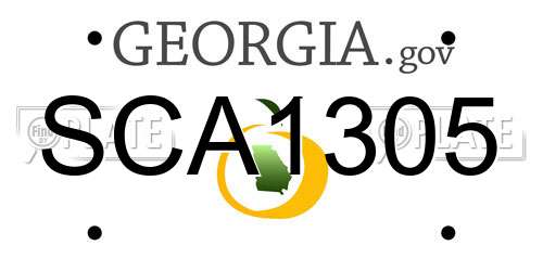 SCA1305 Georgia License Plate