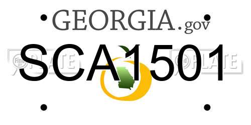 SCA1501 Georgia License Plate