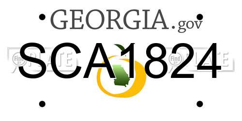 SCA1824 Georgia License Plate
