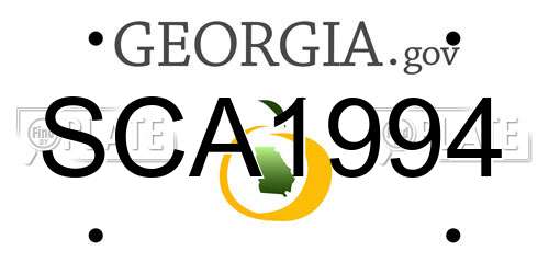SCA1994 Georgia License Plate