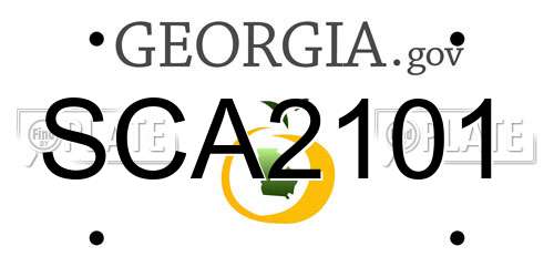 SCA2101 Georgia License Plate