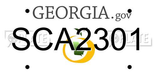 SCA2301 Georgia License Plate