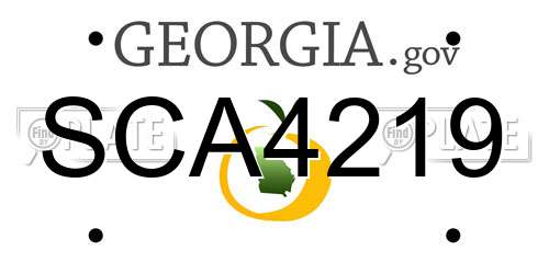 SCA4219 Georgia License Plate