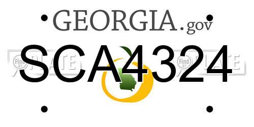 SCA4324 Georgia License Plate