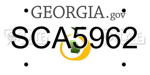 SCA5962 Georgia License Plate