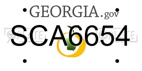 SCA6654 Georgia License Plate