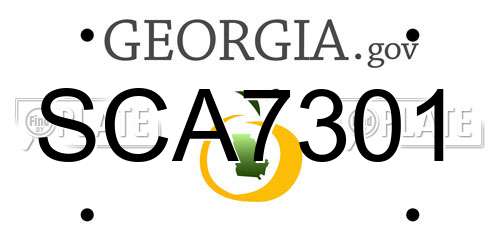 SCA7301 Georgia License Plate