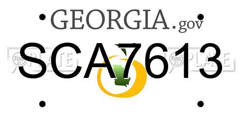 SCA7613 Georgia License Plate