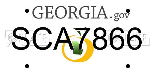 SCA7866 Georgia License Plate