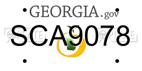 SCA9078 Georgia License Plate