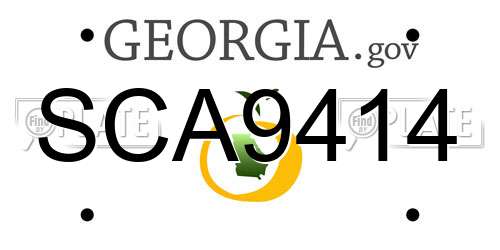 SCA9414 Georgia License Plate