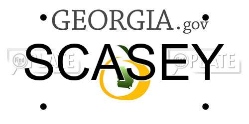 SCASEY Georgia License Plate