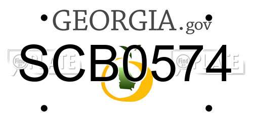 SCB0574 Georgia License Plate
