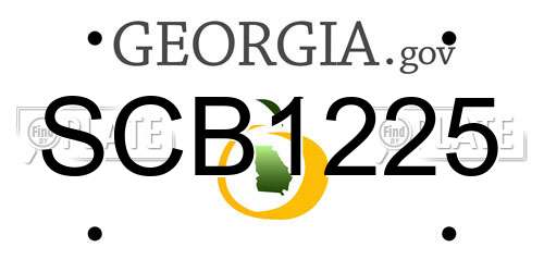 SCB1225 Georgia License Plate