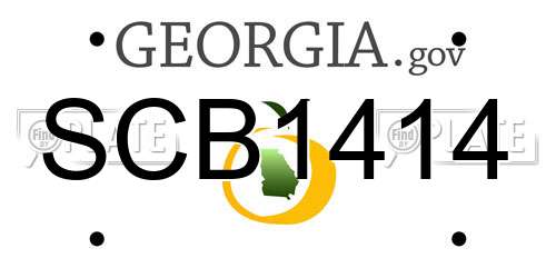 SCB1414 Georgia License Plate